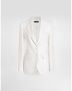 Dolce & Gabbana Single-Breasted Cashmere Jacket - White