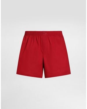 Dolce & Gabbana Cotton Poplin Boxers - Red