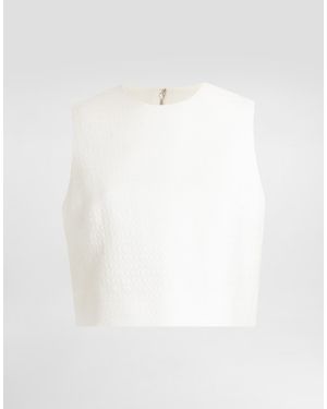 Dolce & Gabbana Stretch Mat Top - White