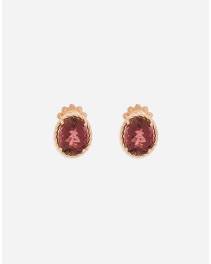 Dolce & Gabbana Pendientes Anna En Oro De 18 Kt Con Turmalinas - Blanco