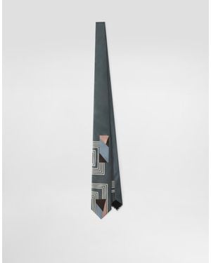 Dolce & Gabbana Vintage-Print Twill Tie - White