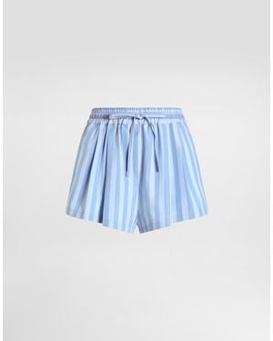Dolce & Gabbana Striped Poplin Shorts - Blue