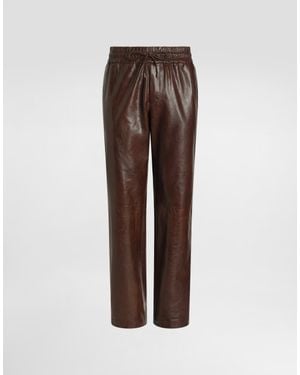 Dolce & Gabbana Goatskin Jogging Pants - Brown