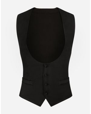 Dolce & Gabbana Single-Breasted Silk Vest - Black