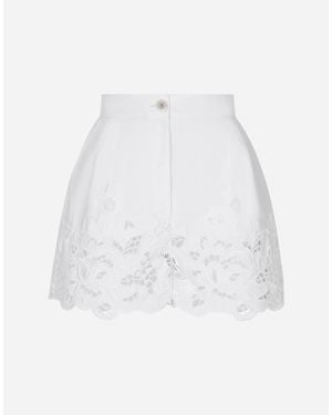 Dolce & Gabbana Floral Cut-Out Shorts - White