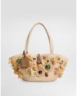 Dolce & Gabbana Sac Sicilien Capri En Paille - Métallisé