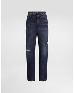 Dolce & Gabbana Loose Cotton Denim Jeans - ブルー