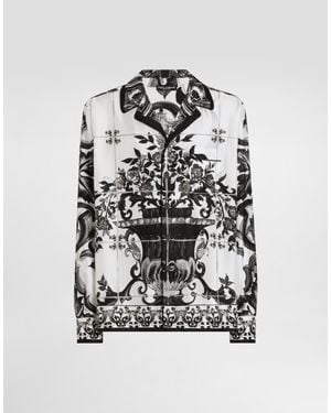 Dolce & Gabbana Silk Shirt With Floral Motif - White