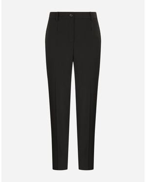 Dolce & Gabbana Elegant Tapered Virgin Wool Pants - Black