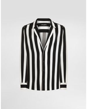 Dolce & Gabbana Dolce&Gabbana Silk Striped Shirt - Black