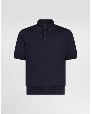 Dolce & Gabbana Silk Polo Shirt - Blue