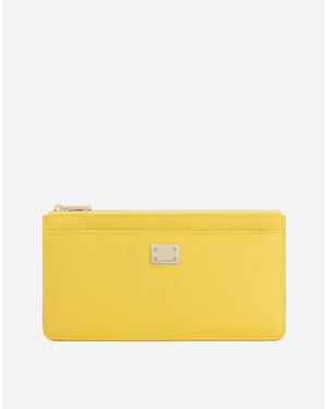 Dolce & Gabbana Large Card Holder With Tag - Yellow