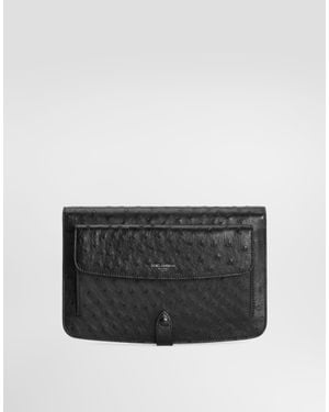Dolce & Gabbana Ostrich Leather Clutch - Grey