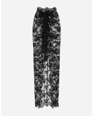 Dolce & Gabbana Long Chantilly Lace Maxi Skirt - Black