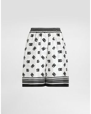 Dolce & Gabbana Dg Logo All-Over Silk Shorts - ホワイト