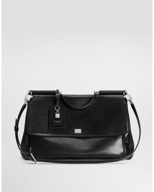 Dolce & Gabbana My Sicily Calfskin Handbag - Black
