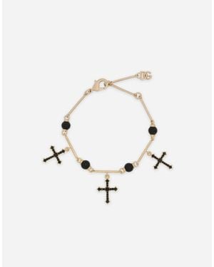 Dolce & Gabbana Bracelet With Cross Charms - Natural