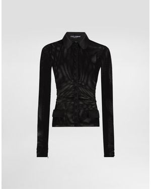 Dolce & Gabbana Mesh Shirt Jacket - ブラック