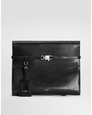 Dolce & Gabbana Lock Calfskin Clutch Bag - Black