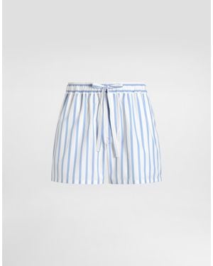 Dolce & Gabbana Striped Poplin Bermuda Shorts - Blue