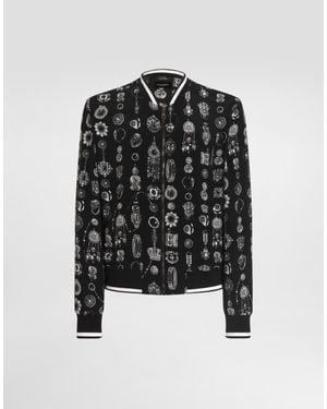 Dolce & Gabbana Jewel- Marocain Crêpe Jacket - Black