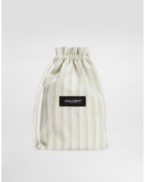 Dolce & Gabbana Striped Poplin Crossbody Bag - White