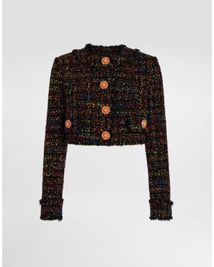 Dolce & Gabbana Short Tweed Jacket - Black