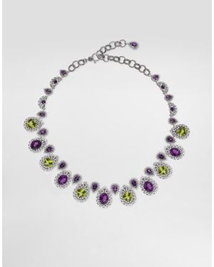 Dolce & Gabbana Eleganza Necklace 18-Carat, Amethysts, Peridots, And Sapphires - Blue
