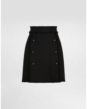 Dolce & Gabbana Short Stretch Viscose Knit Skirt With Dg