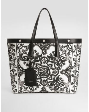 Dolce & Gabbana Shopper Aus Canvas Muschelprint - Schwarz