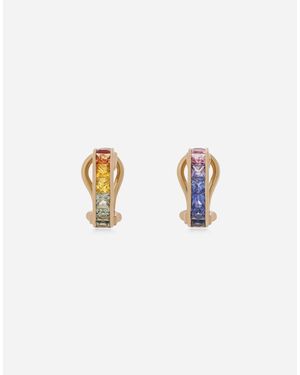 Dolce & Gabbana レインボー イヤリング 18Kイエローゴールド マルチカラーサファイア&ダイアモンド - ホワイト