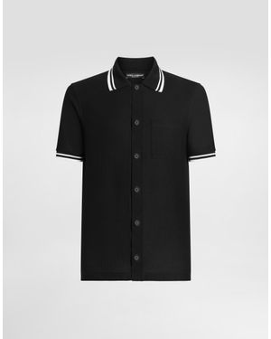 Dolce & Gabbana Cotton Piqué Shirt - ブラック