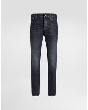 Dolce & Gabbana Slim-Fit Stretch Cotton Jeans - Blau