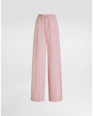 Dolce & Gabbana Striped Poplin Trousers - Pink