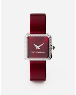 Dolce & Gabbana Sofia Steel Watch With Colorless Diamonds - Rosso
