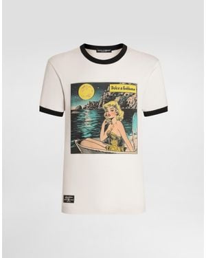 Dolce & Gabbana Cotton T-Shirt With Print - ホワイト
