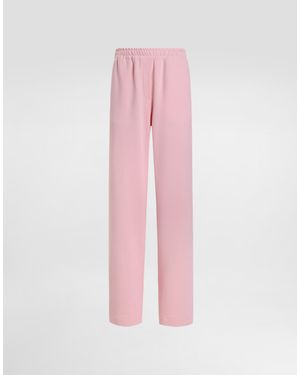 Dolce & Gabbana Jersey Jogging Trousers With Dg Logo Embroidery - Pink