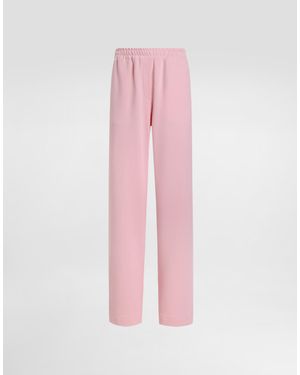 Dolce & Gabbana Jersey Jogging Pants With Dg Logo Embroidery - ピンク