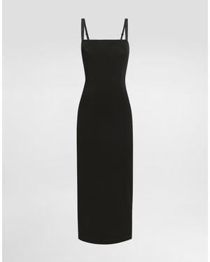 Dolce & Gabbana Jersey Milano Rib Sheath Dress - Black