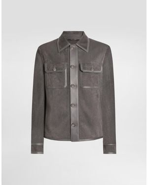Dolce & Gabbana Lamb-Suede Jacket - Gray