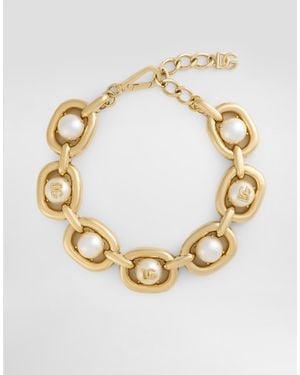 Dolce & Gabbana Dgロゴ＆カボション マキシ ネックレス - メタリック