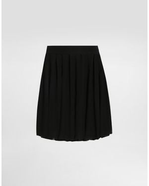 Dolce & Gabbana Pleated Chiffon Skirt - Black