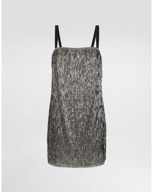 Dolce & Gabbana Sequin Dress With Straps - Grey