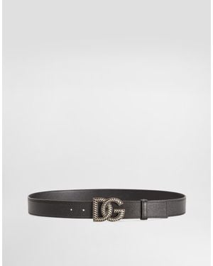 Dolce & Gabbana Alpine Calfskin Belt - White