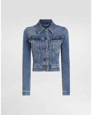 Dolce & Gabbana Cropped Denim Jacket - Blue