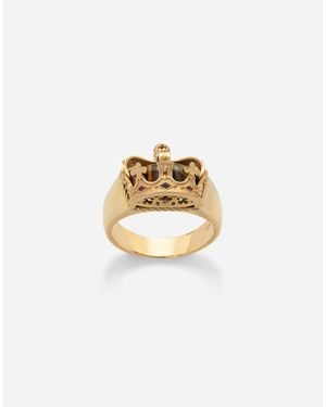 Dolce & Gabbana Ring Crown Mit Krone Und Tigereisen - Gelb