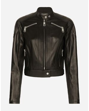 Dolce & Gabbana Leather Biker Jacket - Black