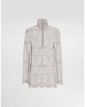 Dolce & Gabbana Chantilly Lace Blouse - Weiß
