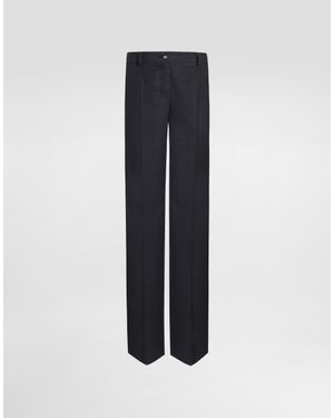 Dolce & Gabbana Flared Woollen Trousers - Blue