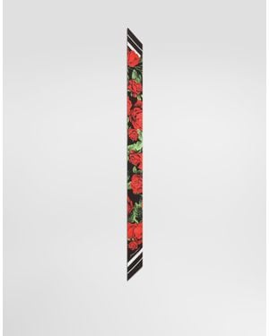 Dolce & Gabbana Rose- Silk Twill Bandeau - White